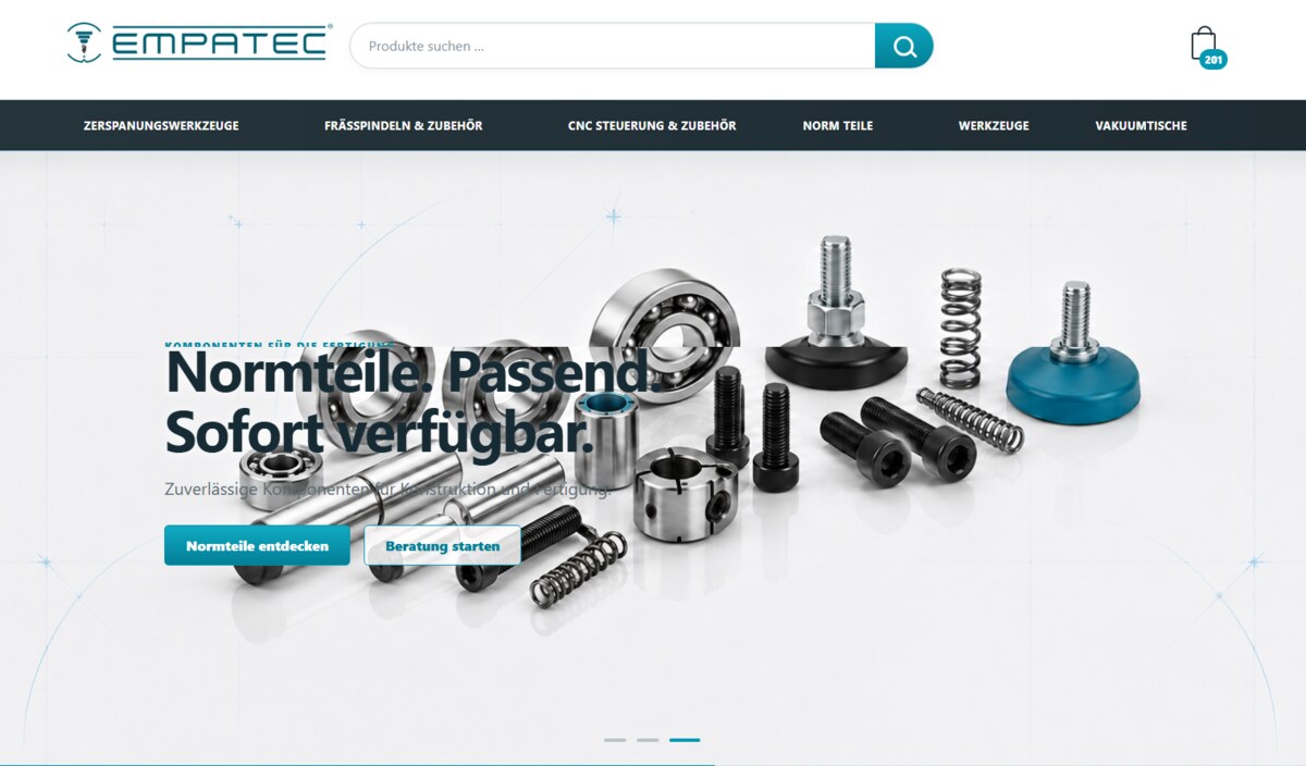 Referenzprojekt EMPATEC CNC Onlineshop